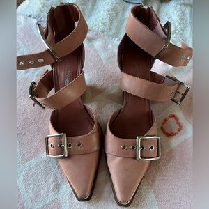Jeffrey Campbell Pink Strappy Heels with Buckles
